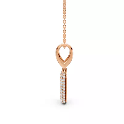 Bubble Pavé Diamond Initial Necklace - U