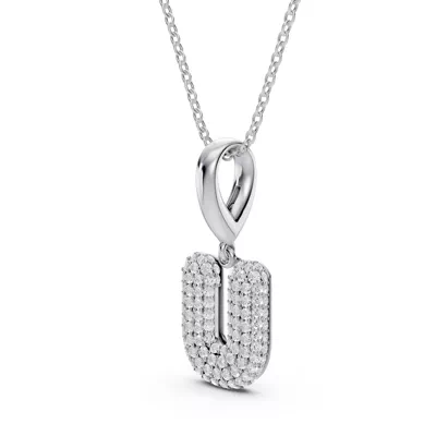 Bubble Pavé Lab Diamond Initial Necklace - U