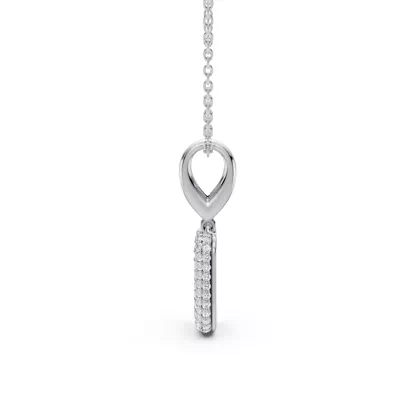 Bubble Pavé Diamond Initial Necklace - U