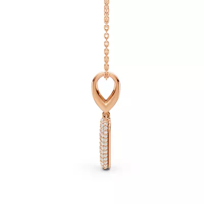 Bubble Pavé Lab Diamond Initial Necklace - V