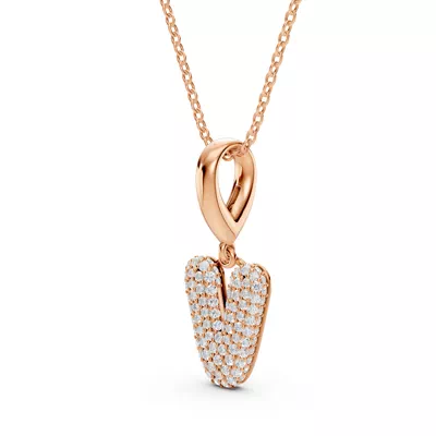 Bubble Pavé Lab Diamond Initial Necklace - V