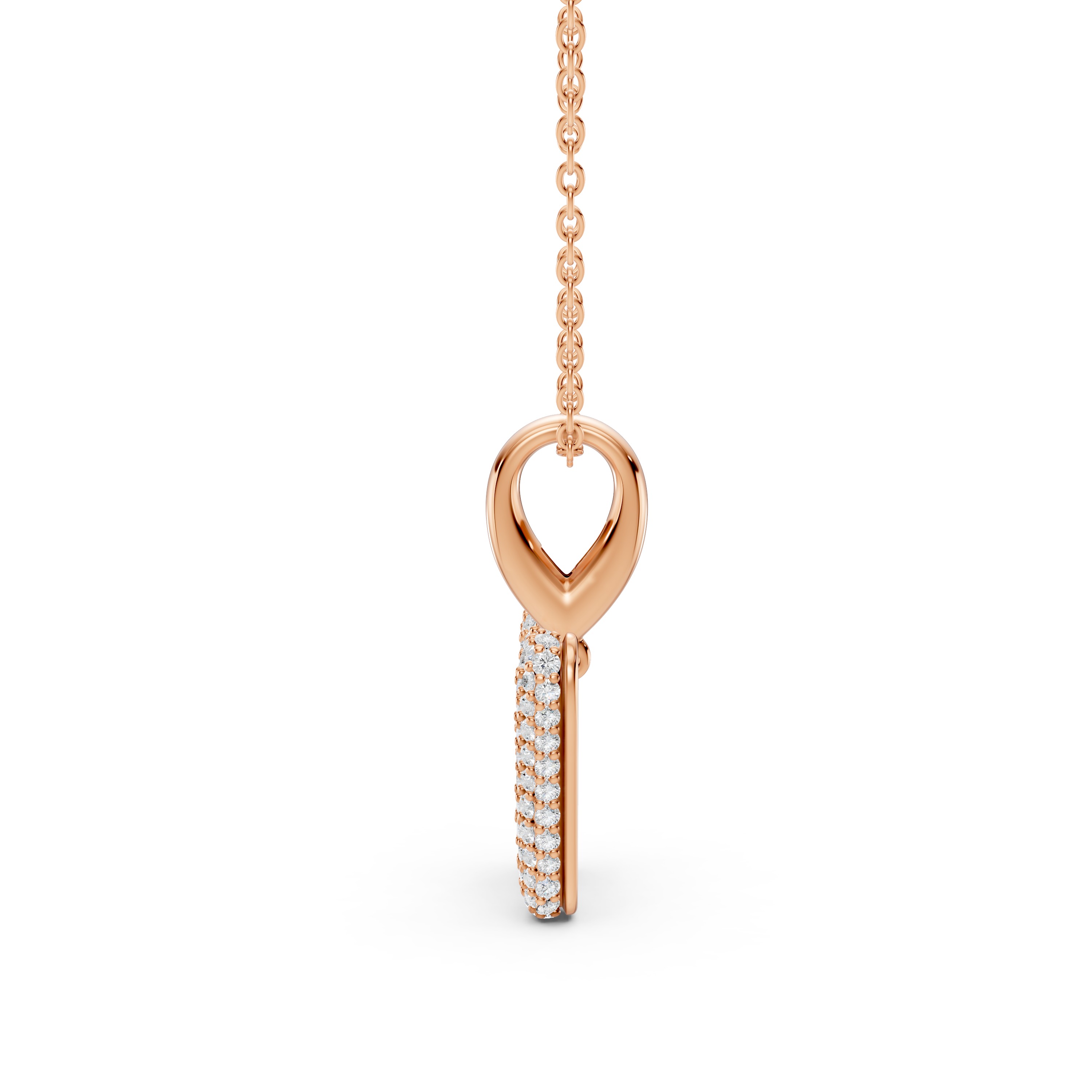 Bubble Pavé Diamond Initial Necklace - W