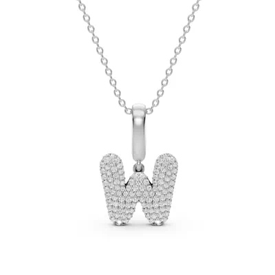 Bubble Pavé Diamond Initial Necklace - W