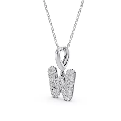 Bubble Pavé Diamond Initial Necklace - W
