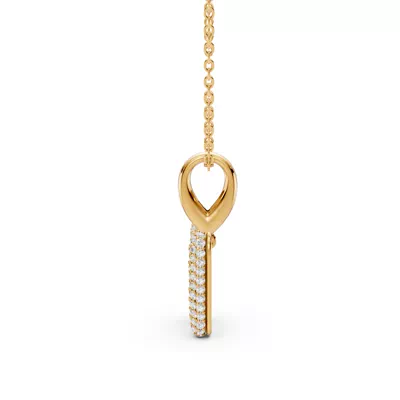 Bubble Pavé Diamond Initial Necklace - W
