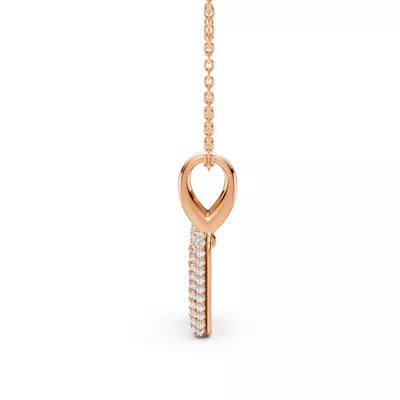 Bubble Pavé Diamond Initial Necklace - W
