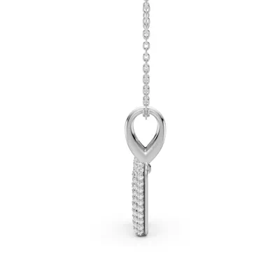 Bubble Pavé Lab Diamond Initial Silver Necklace - W