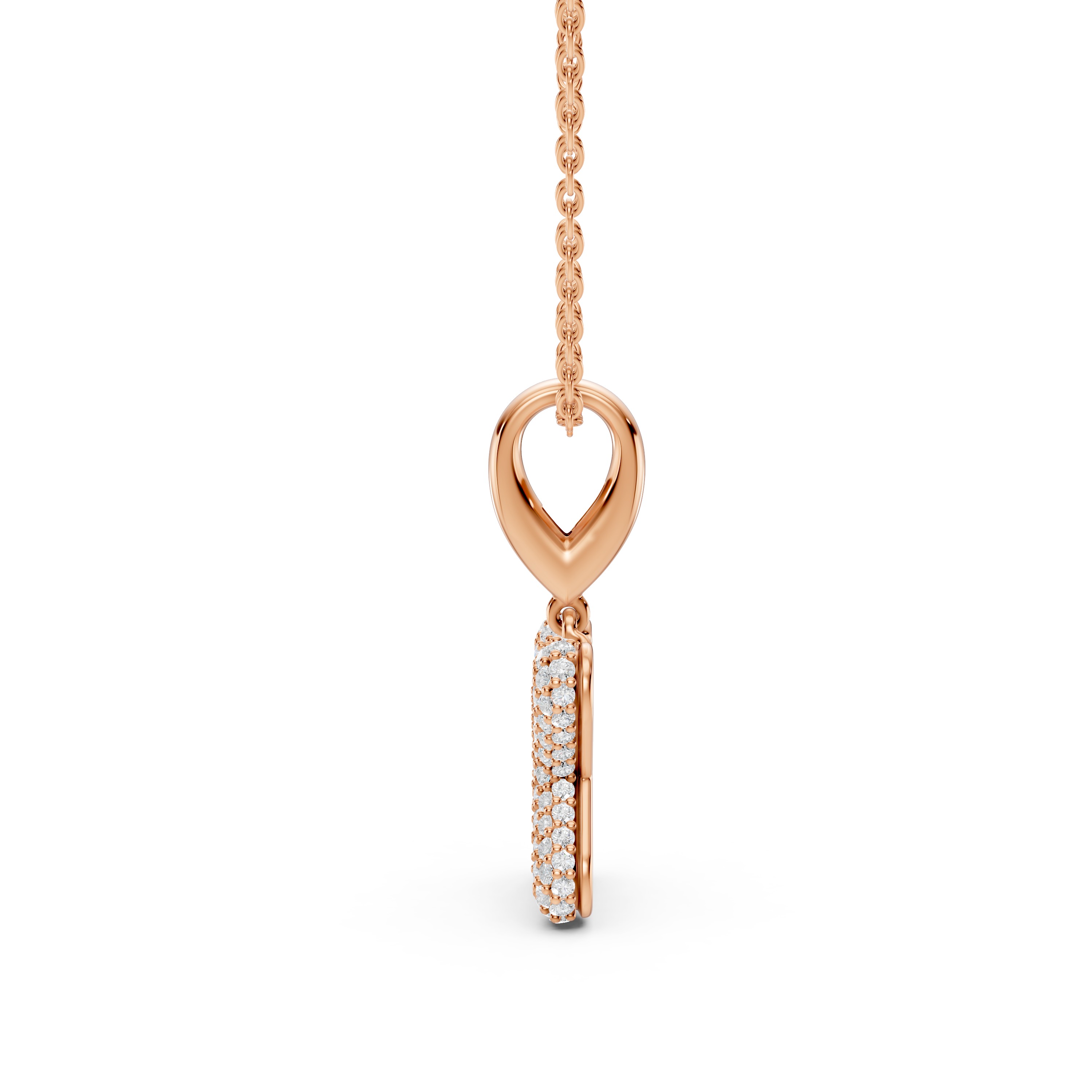Bubble Pavé Lab Diamond Initial Necklace - X