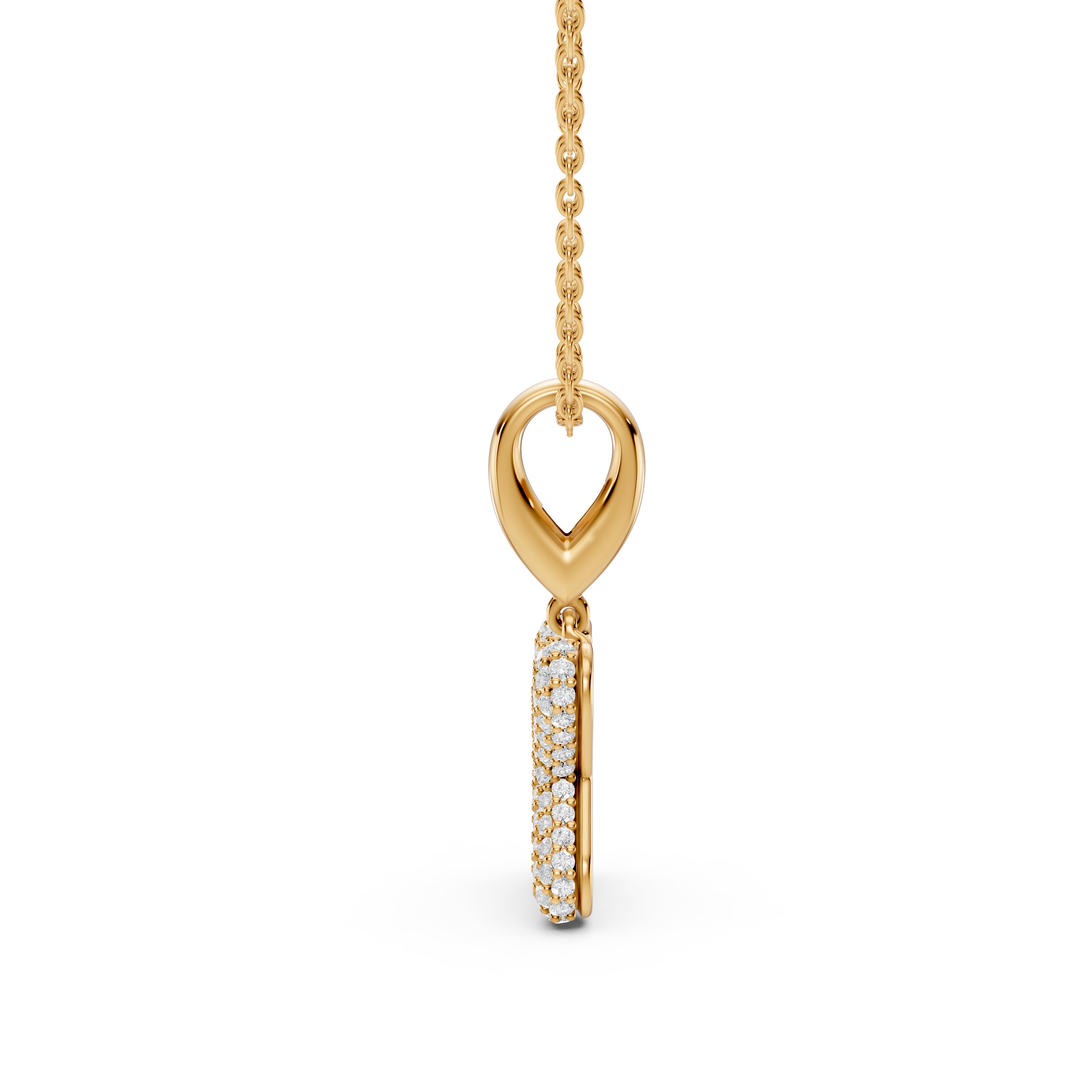 Bubble Pavé Diamond Initial Necklace - X