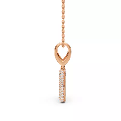 Bubble Pavé Diamond Initial Necklace - X