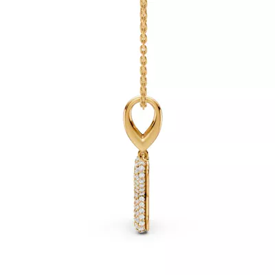 Bubble Pavé Diamond Initial Necklace - X