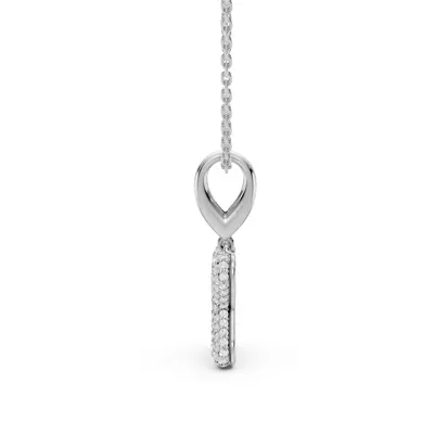 Bubble Pavé Lab Diamond Initial Necklace - X