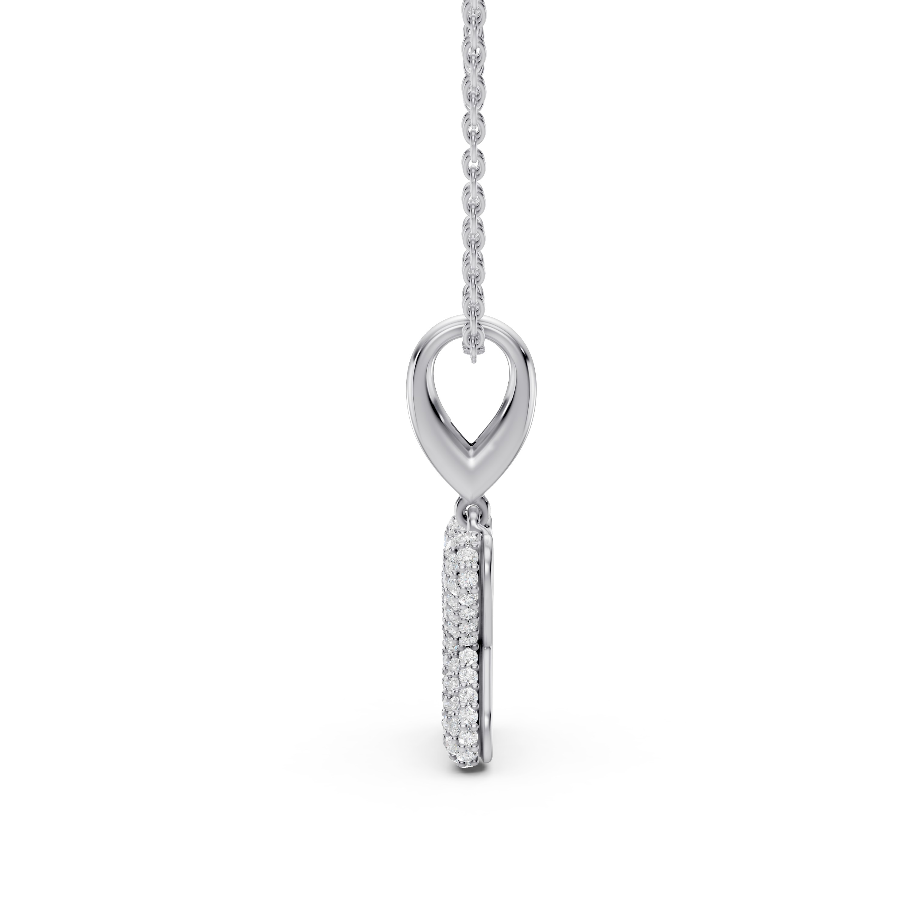 Bubble Pavé Diamond Initial Silver Necklace - X