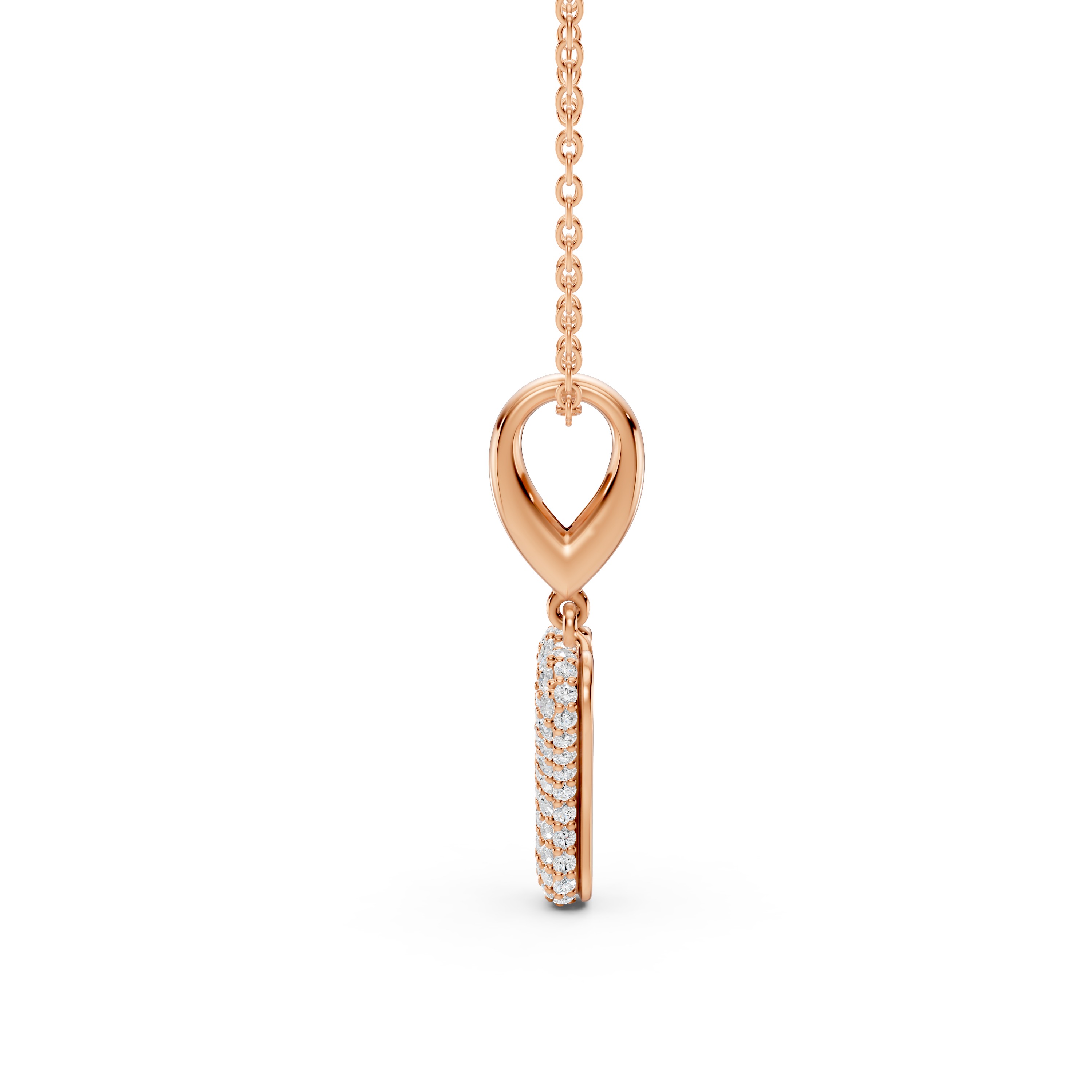 Bubble Pavé Diamond Initial Necklace - Y