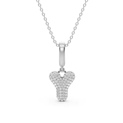 Bubble Pavé Lab Diamond Initial Necklace - Y