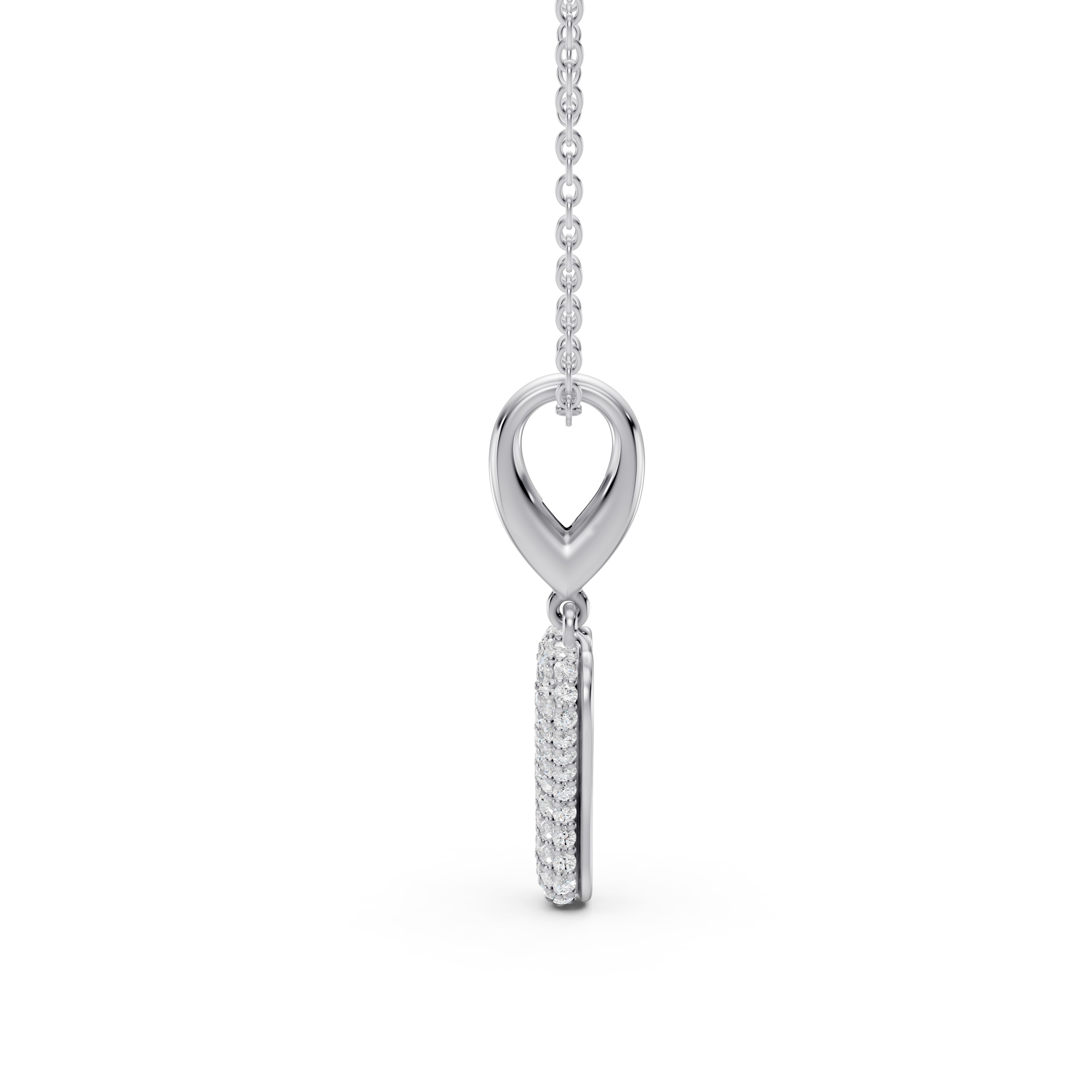 Bubble Pavé Diamond Initial Necklace - Y