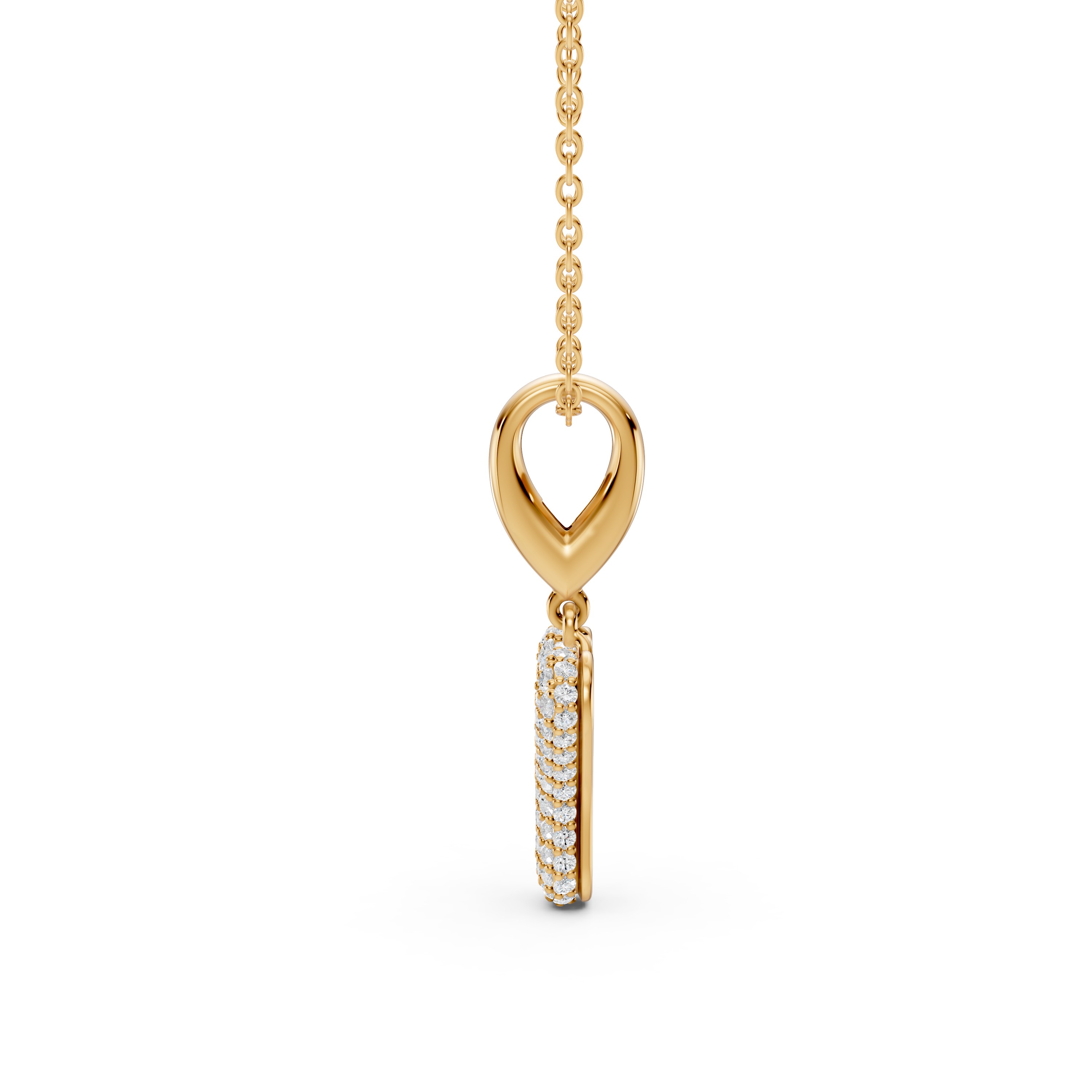 Bubble Pavé Diamond Initial Necklace - Y