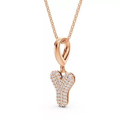 Bubble Pavé Lab Diamond Initial Necklace - Y