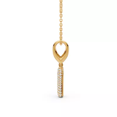 Bubble Pavé Diamond Initial Necklace - Y