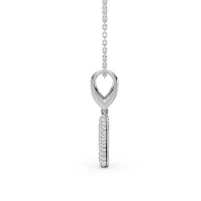 Bubble Pavé Diamond Initial Silver Necklace - Y