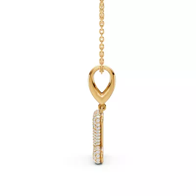 Bubble Pavé Diamond Initial Necklace - Z