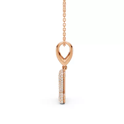 Bubble Pavé Lab Diamond Initial Necklace - Z