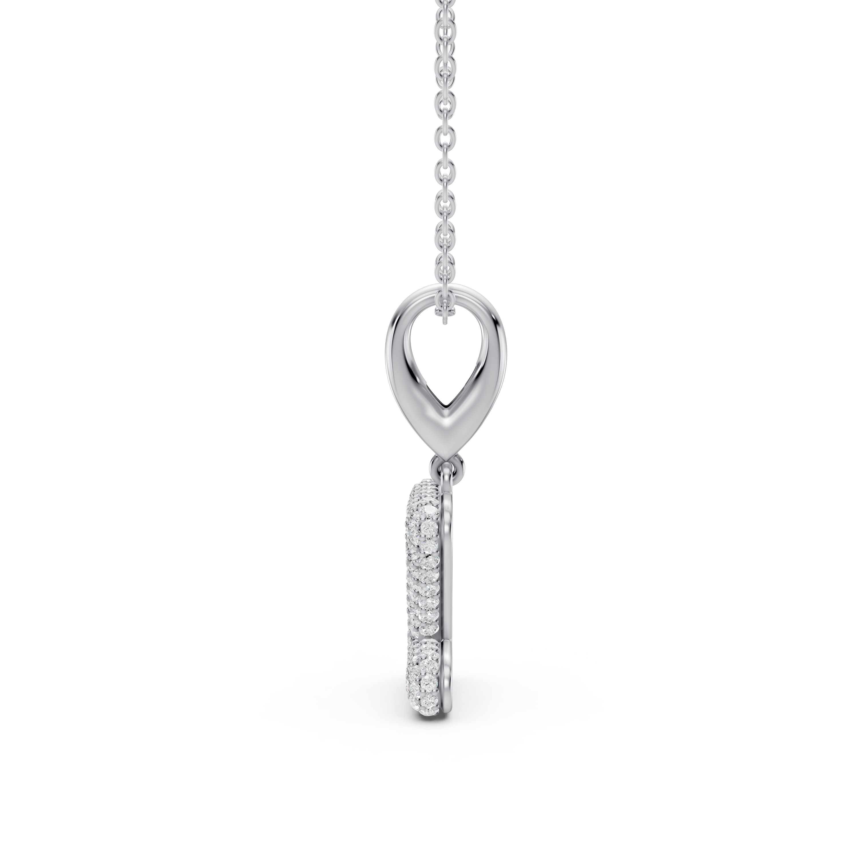 Bubble Pavé Diamond Initial Silver Necklace - Z