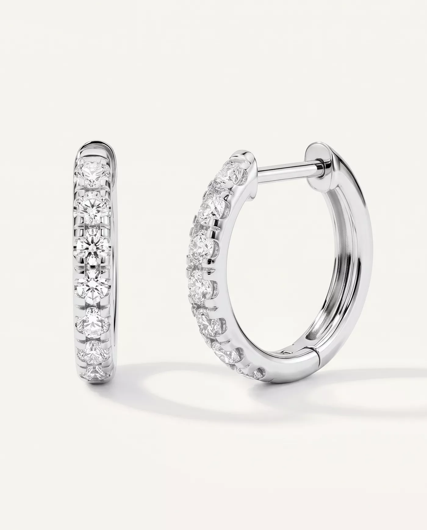 Lab Diamond Hoop Earrings (12mm)