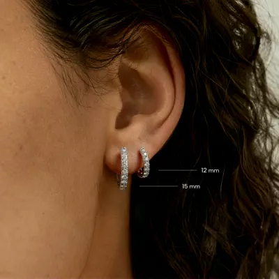Lab Diamond Hoop Earrings (12mm)