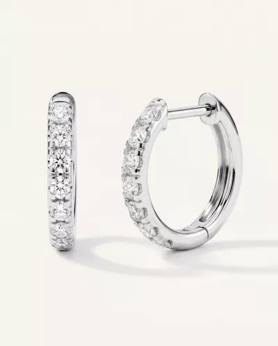 Lab Diamond Hoop Earrings (12mm)