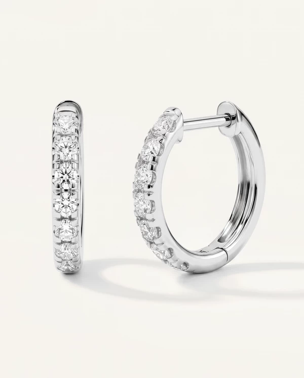 Diamond Earrings Lab Diamond Hoop earrings (12mm)