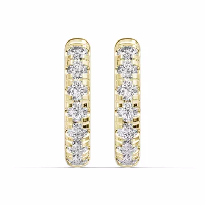 Lab Diamond Hoop Earrings (12mm)