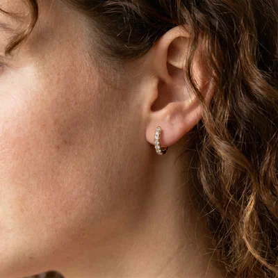 Lab Diamond Hoop Earrings (12mm)