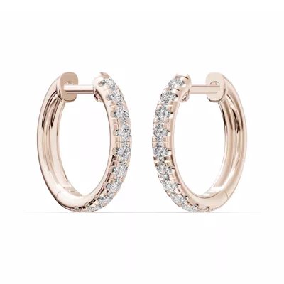 Lab Diamond Hoop Earrings (15mm)