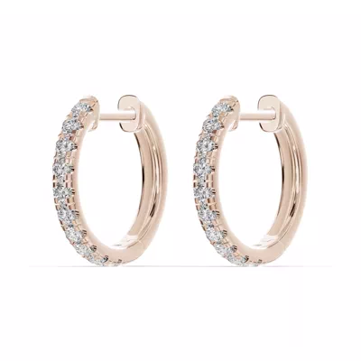 Diamond Hoop Earrings (15mm)