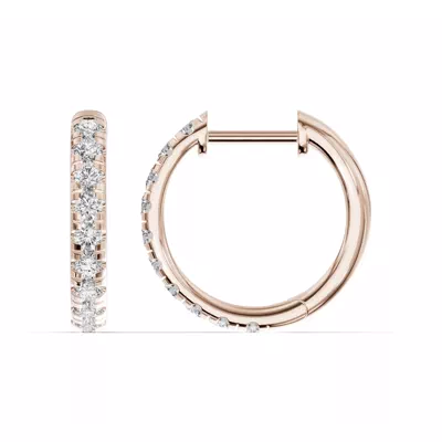 Diamond Hoop Earrings (15mm)