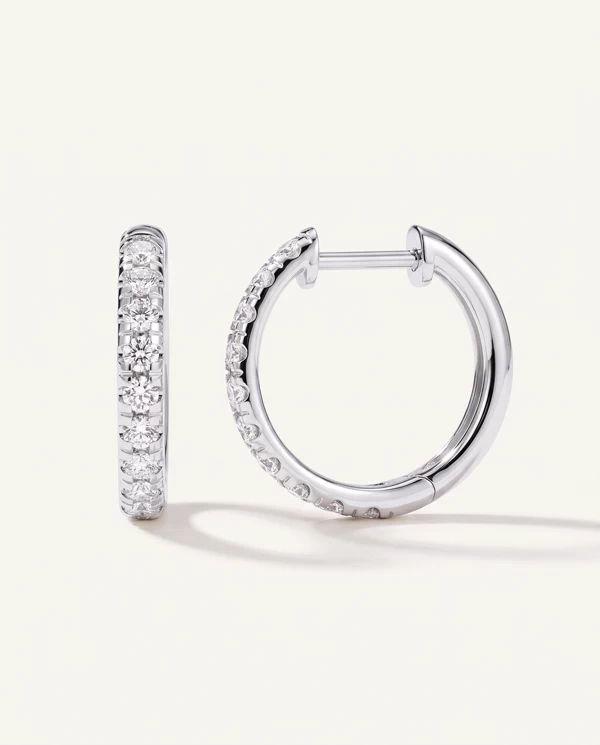 Diamond Earrings Lab Diamond Hoop earrings (15mm)