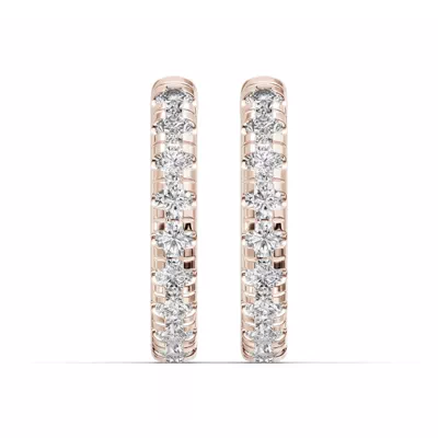 Diamond Hoop Earrings (15mm)