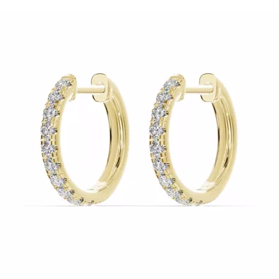 Lab Diamond Hoop Earrings (15mm)