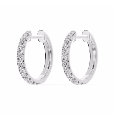Lab Diamond Hoop Earrings (15mm)