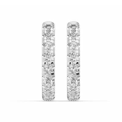 Diamond Hoop Earrings (15mm)