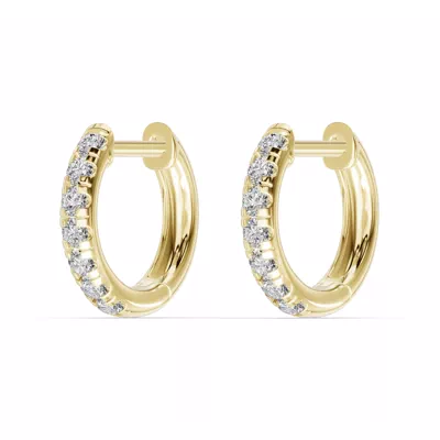 Lab Diamond Huggie Earrings (10mm)