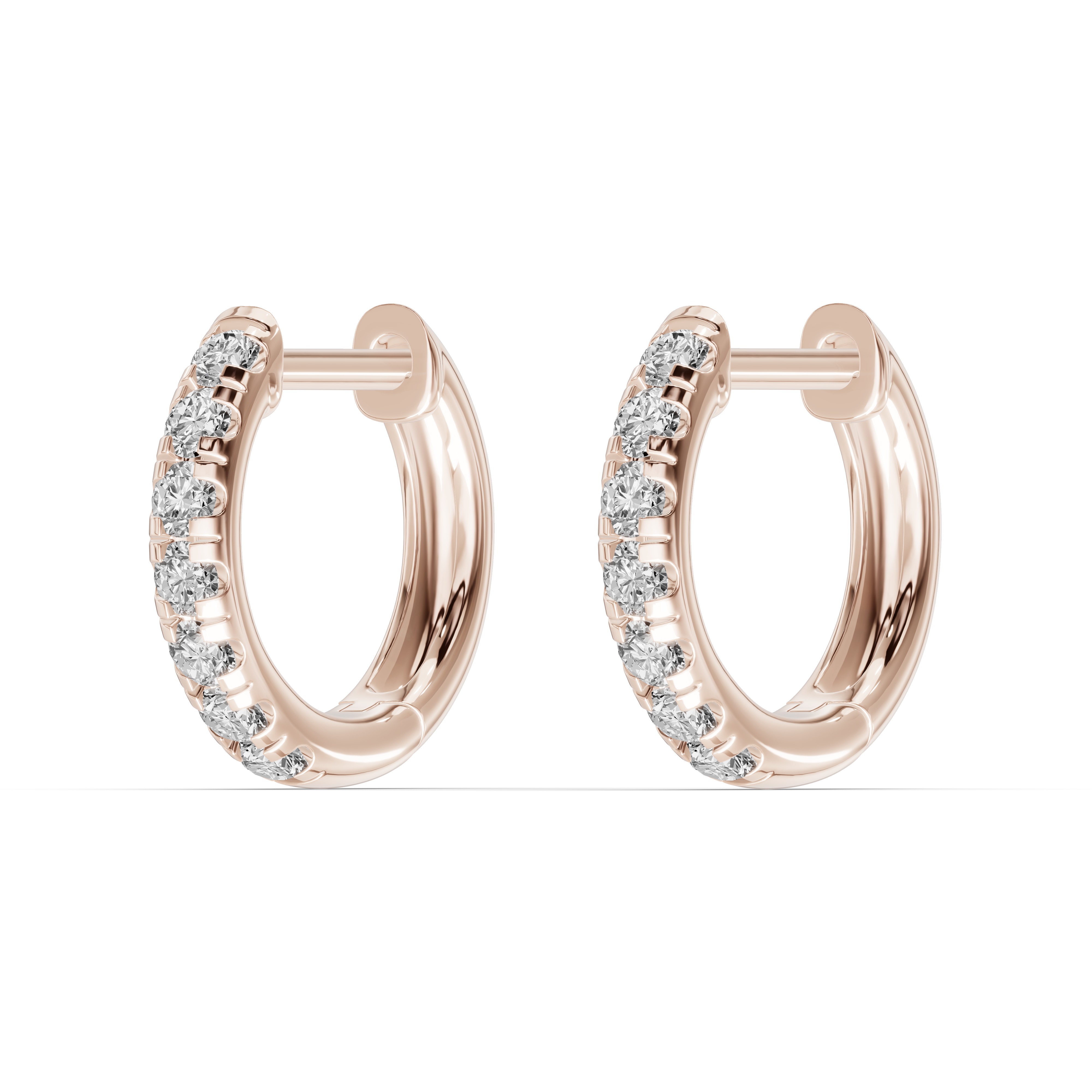 Diamond Huggie Earrings (10mm)