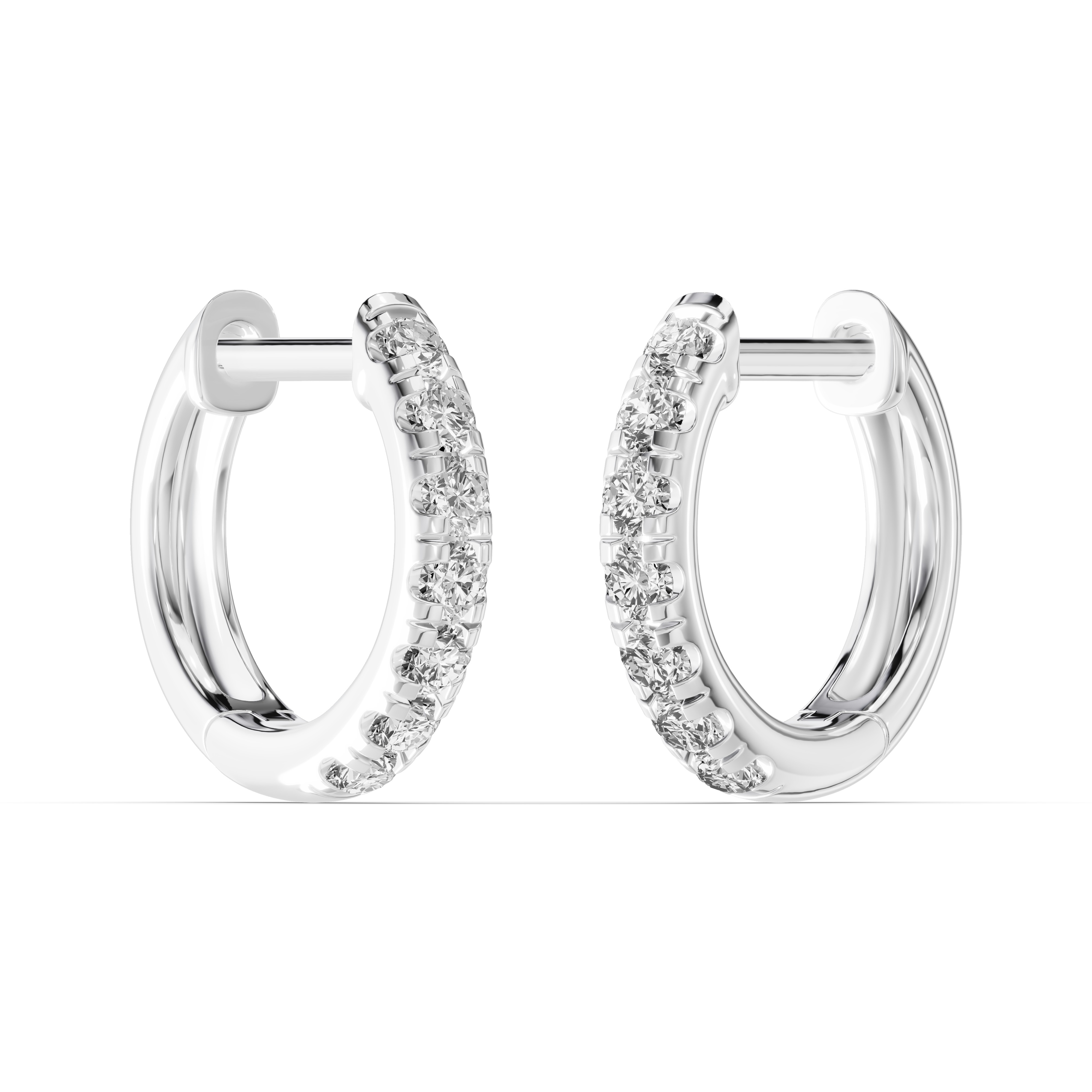 Lab Diamond Huggie Earrings (10mm)