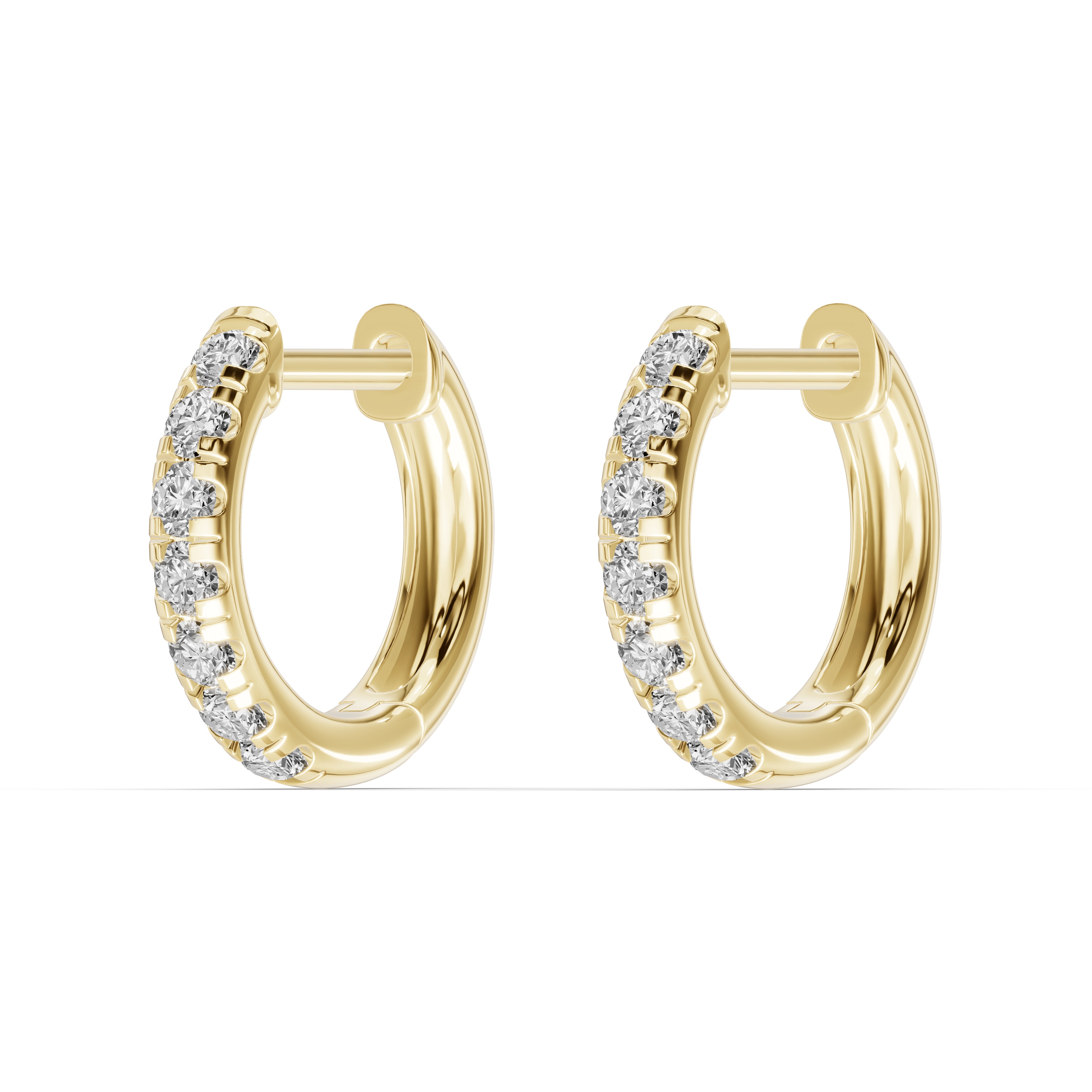 Lab Diamond Huggie Earrings (10mm)
