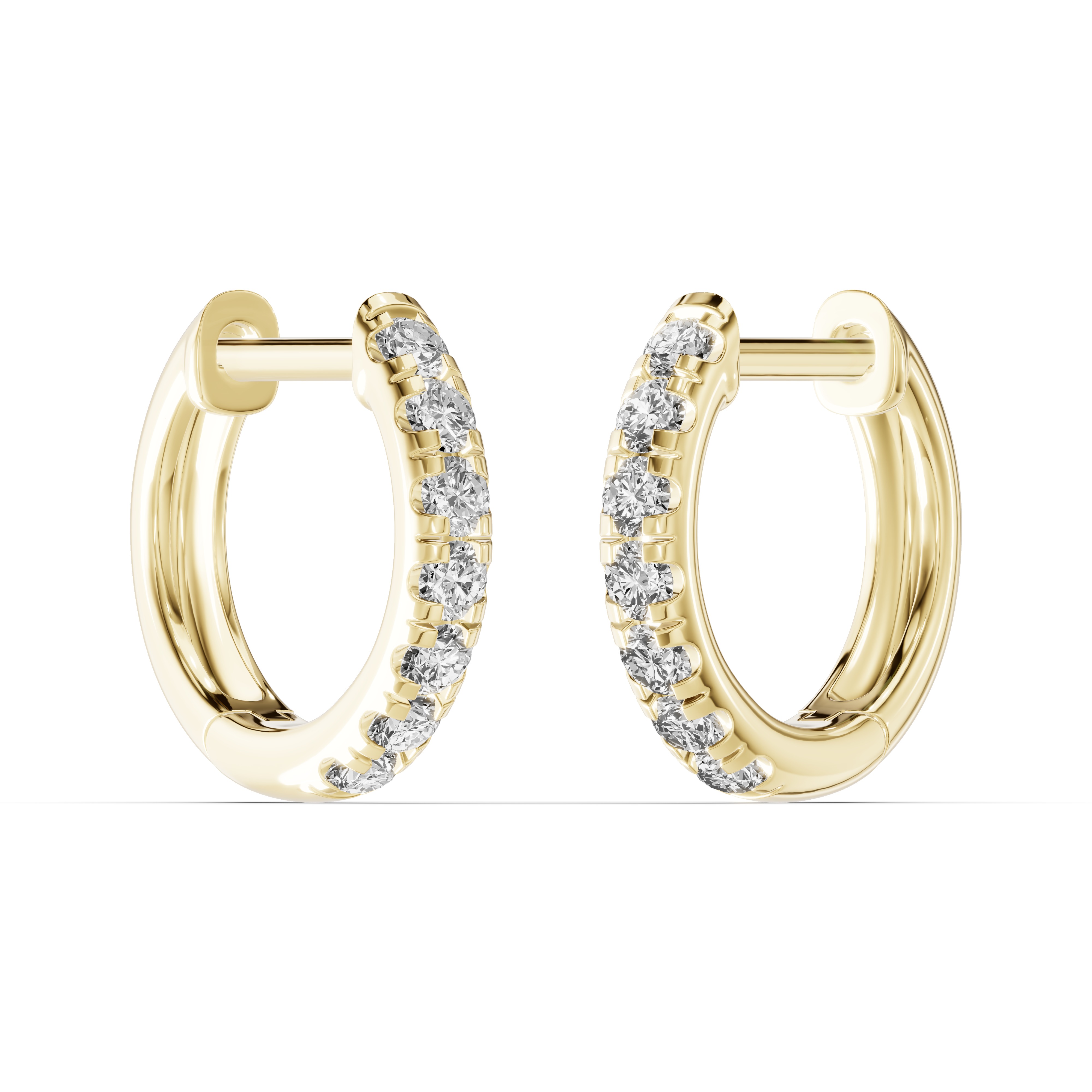 Diamond Huggie Earrings (10mm)
