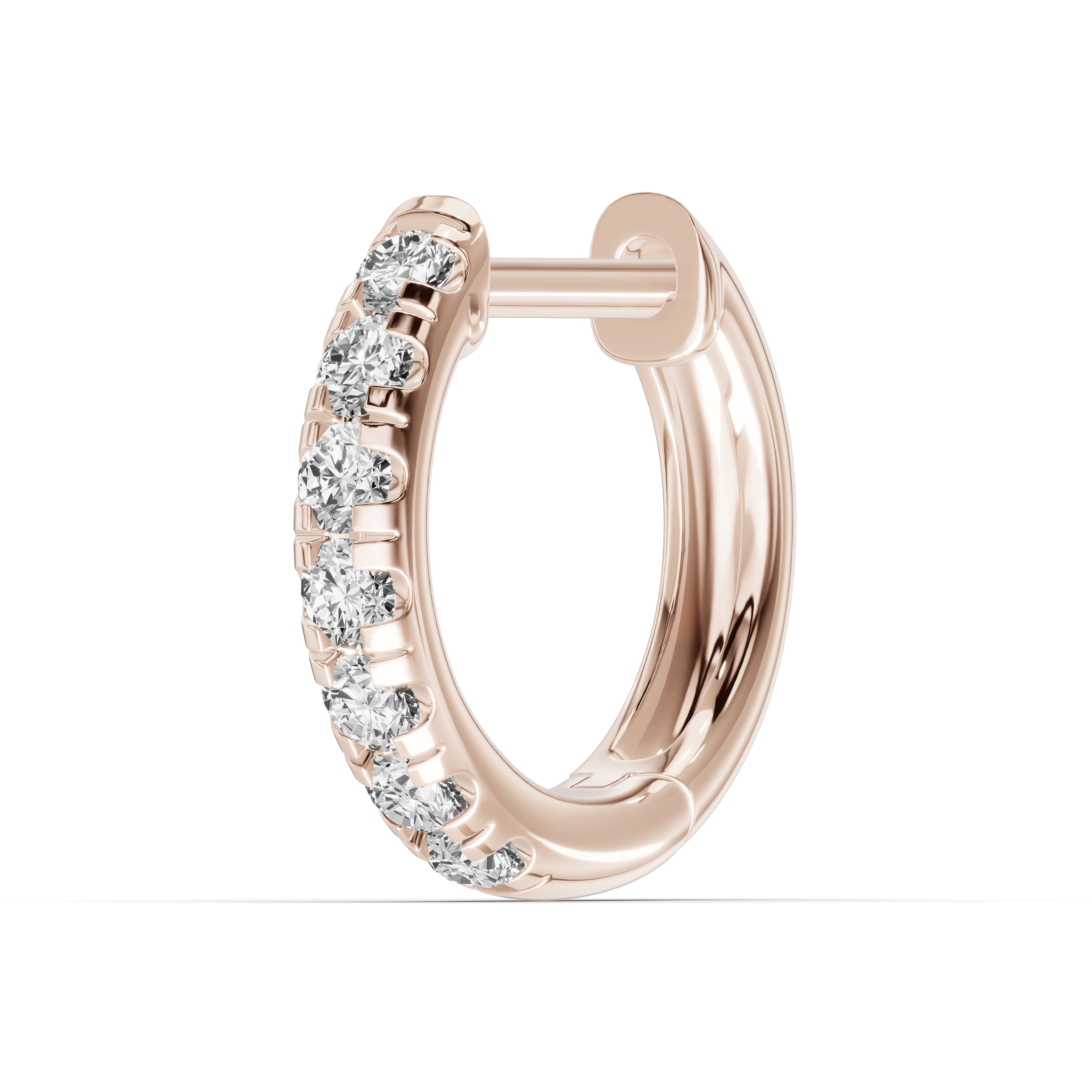 Single Lab Diamond Huggie Earrings (10mm)