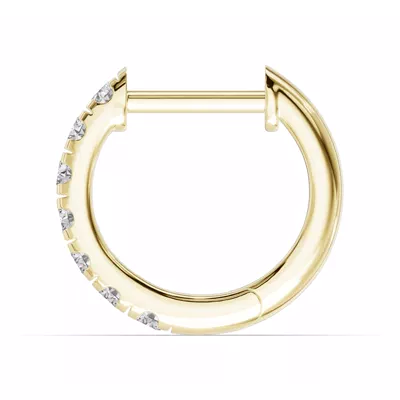 Single Lab Diamond Huggie Earrings (10mm)