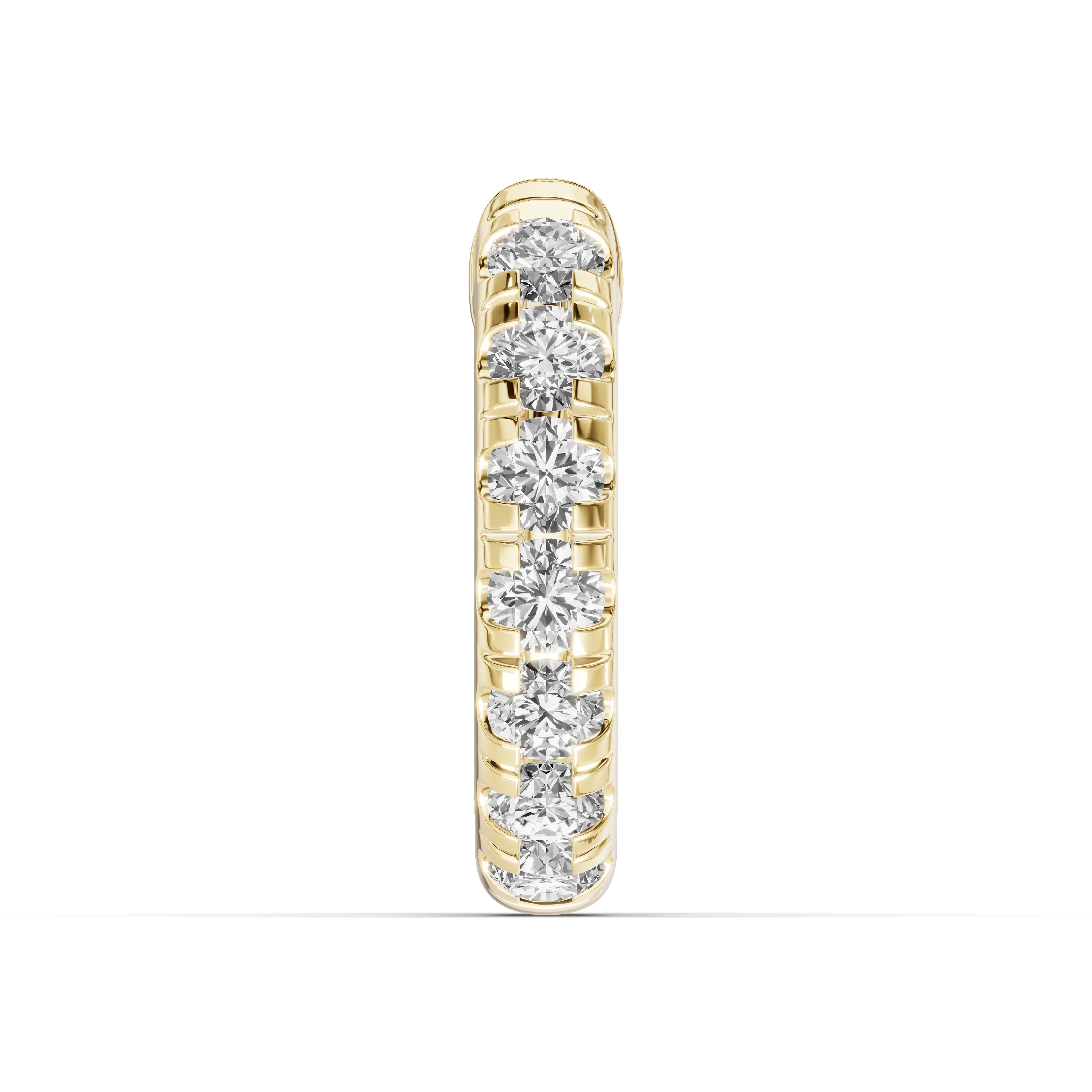 Single Diamond Huggie Earrings (10mm)