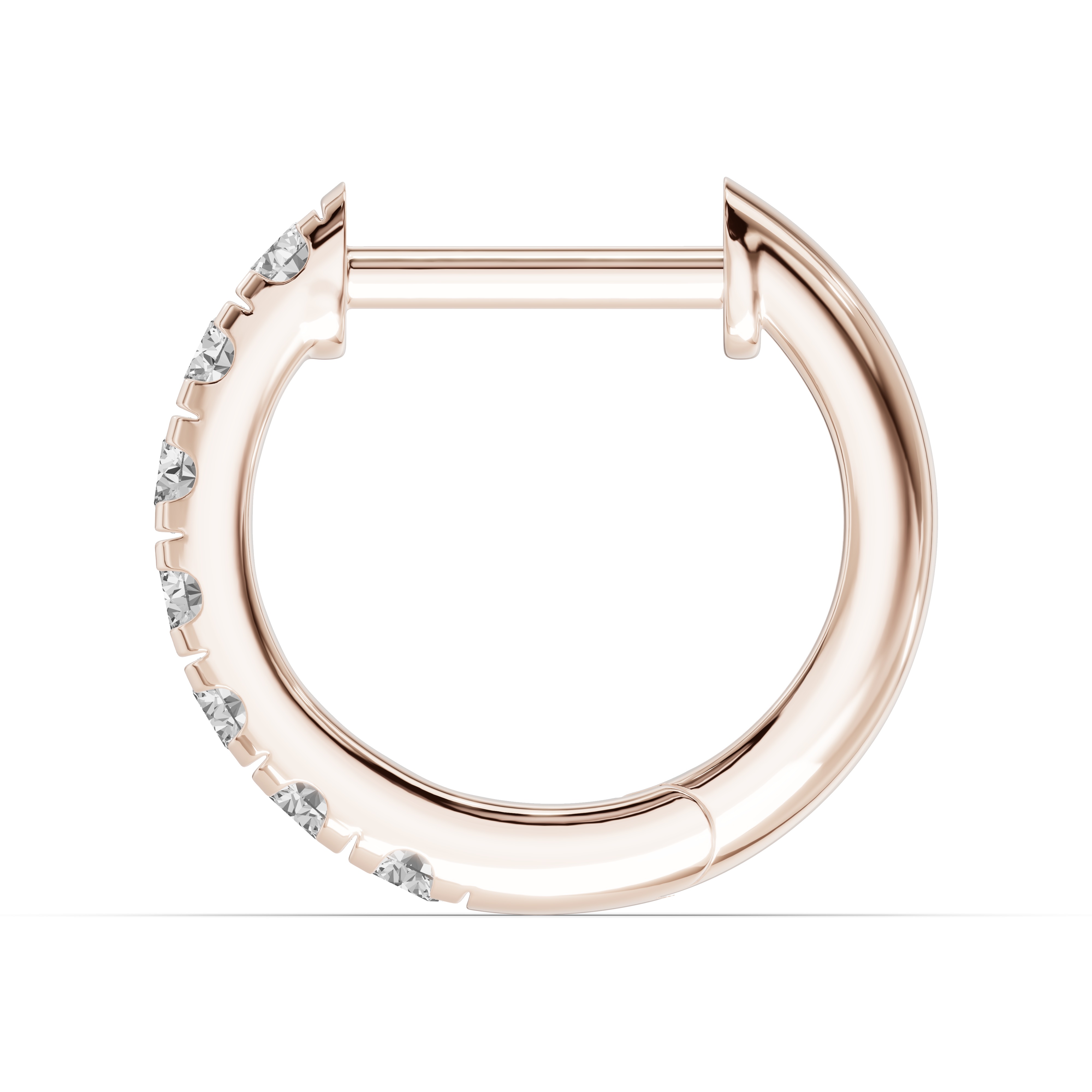 Single Lab Diamond Huggie Earrings (10mm)